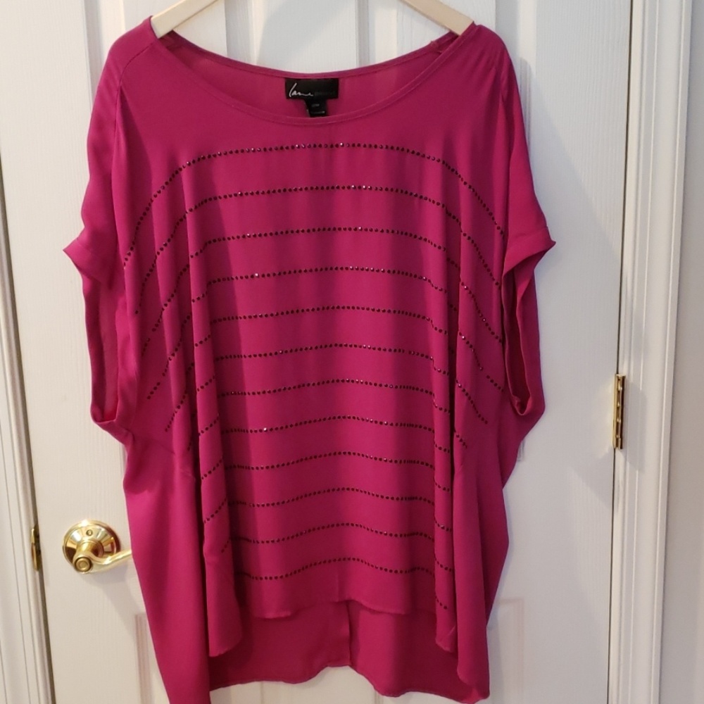 Fuschia Short Sleeve Blouse